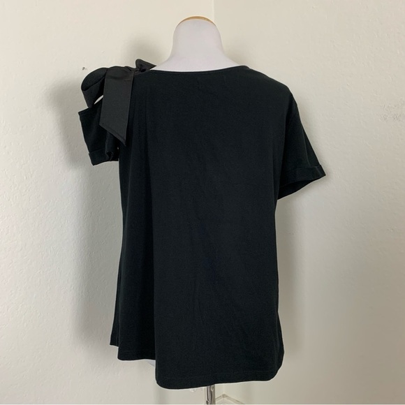 Universal Standard for J. Crew Top Asymmetrical Bow T-Shirt Short Sleeve Sz M - Picture 10 of 16